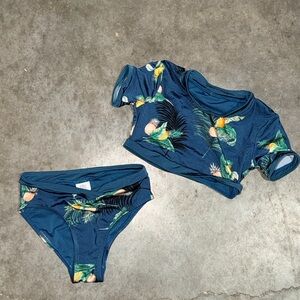 Everyday Sunday Tropical Print Blue Bikini Set 4